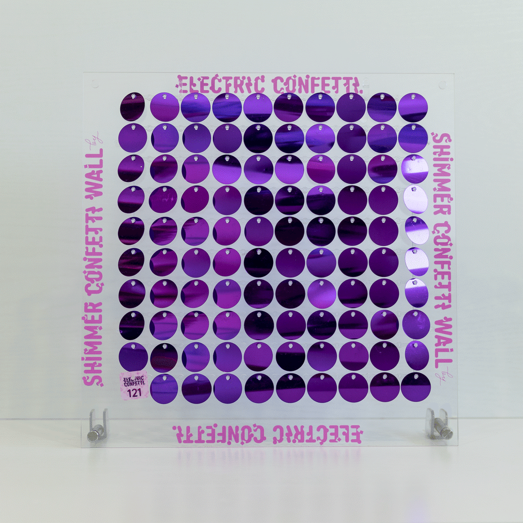 Eggplant Purple Shimmer Panel 121 Electric-Confetti