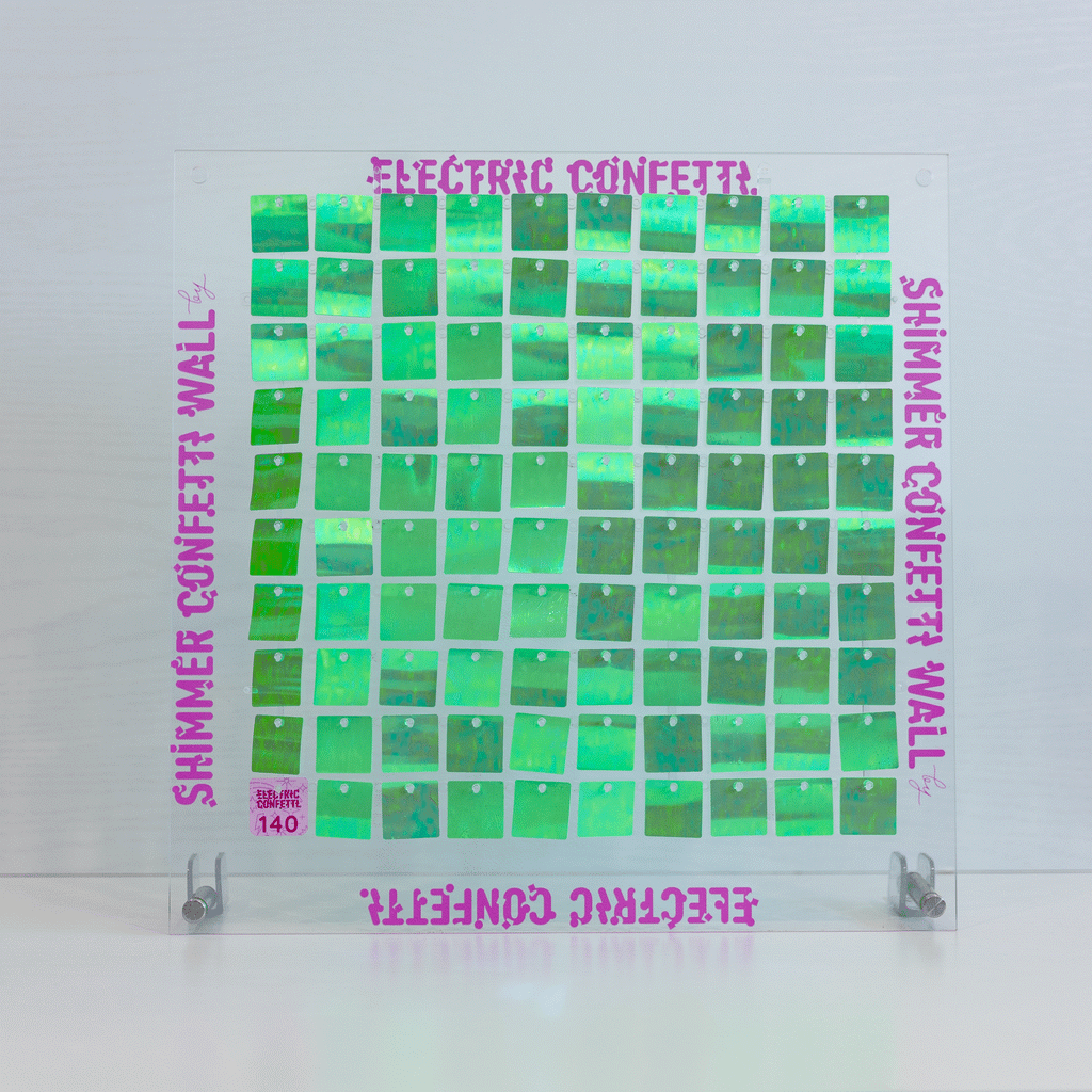 Mint Green Shimmer Panel 140 Electric-Confetti
