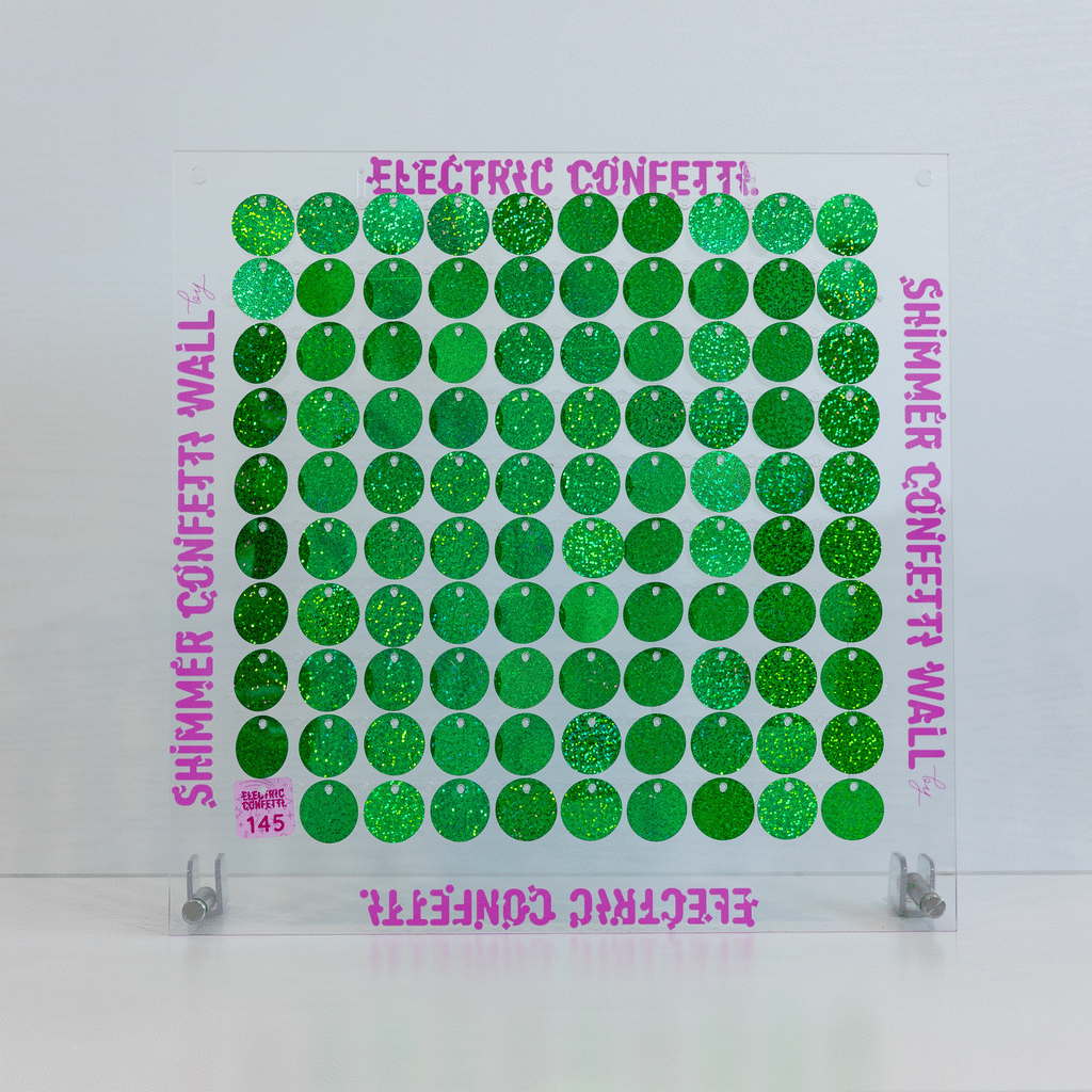 Green Glitter Shimmer Panel 145 Electric-Confetti