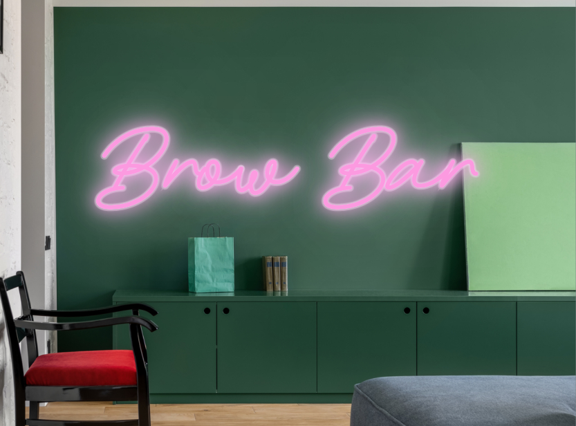 CUSTOM SIGN: Brow Bar - Electric-Confetti USA
